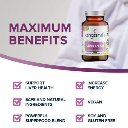 Liver Reset - Liver Support + Detoxification, 30 Capsules, Organifi