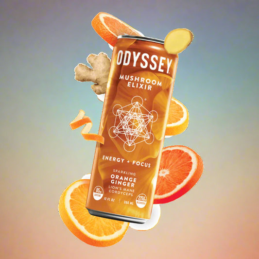 Orange Ginger Sparkling Mushroom Elixir ENERGY + FOCUS, Odyssey