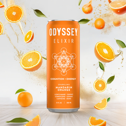 Mandarin Orange Sparkling Mushroom Elixir COGNITION + ENERGY, Odyssey