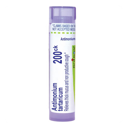 Antimonium Tartaricum, 30C, 200CK, 1M, Homeopathic Medicine for Wet, Non-Productive Cough, Boiron, 80 Pills (Pill Size #40)