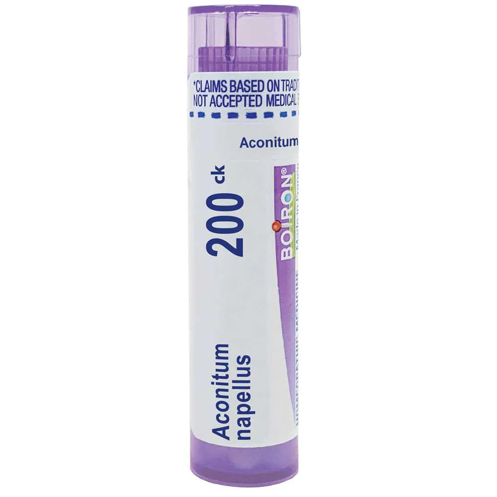 Aconitum Napellus 30C, 200CK, 1M, Homeopathic Medicine for High Fever (up to 102F) of Sudden Onset, Boiron, 80 Pills (Pill Size #40)