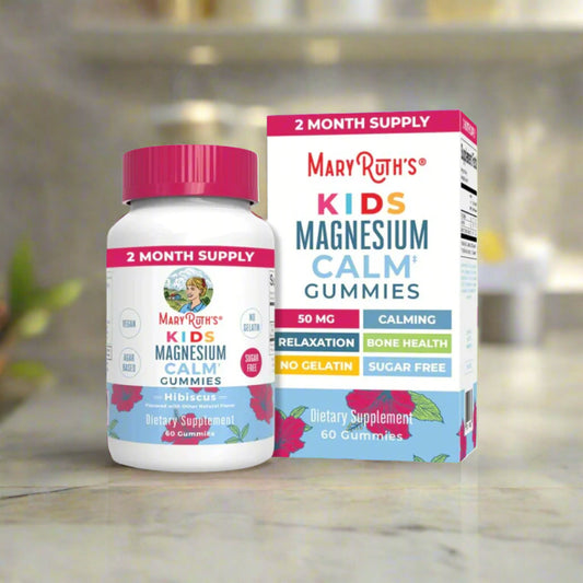 Kids Magnesium Calm Gummies, Hibiscus Flavored, 60 Gummies, MaryRuth Organics