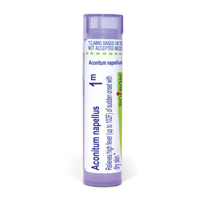 Aconitum Napellus, Homeopathic Medicine for High Fever (up to 102F) of Sudden Onset, Boiron, 80 Pills (Pill Size #40)