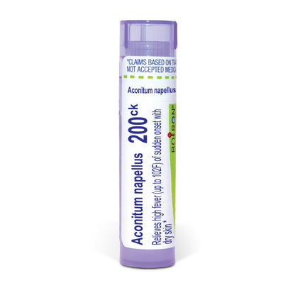Aconitum Napellus, Homeopathic Medicine for High Fever (up to 102F) of Sudden Onset, Boiron, 80 Pills (Pill Size #40)