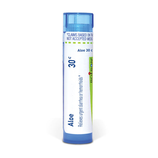 Aloe 30C, Homeopathic Medicine for Urgent Diarrhea or Hemorrhoids, Boiron, 80 Pills (Pill Size #40)