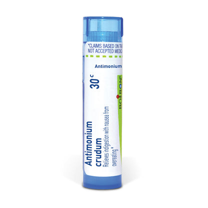 Antimonium Crudum, Homeopathic Medicine for Indigestion, Boiron, 80 Pills (Pill Size #40)