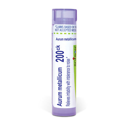 Aurum Metallicum, Homeopathic Medicine for Irritability, Boiron, 80 Pills, (Pill Size #40)