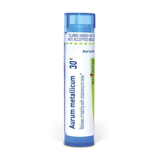 Aurum Metallicum, Homeopathic Medicine for Irritability, Boiron, 80 Pills, (Pill Size #40)