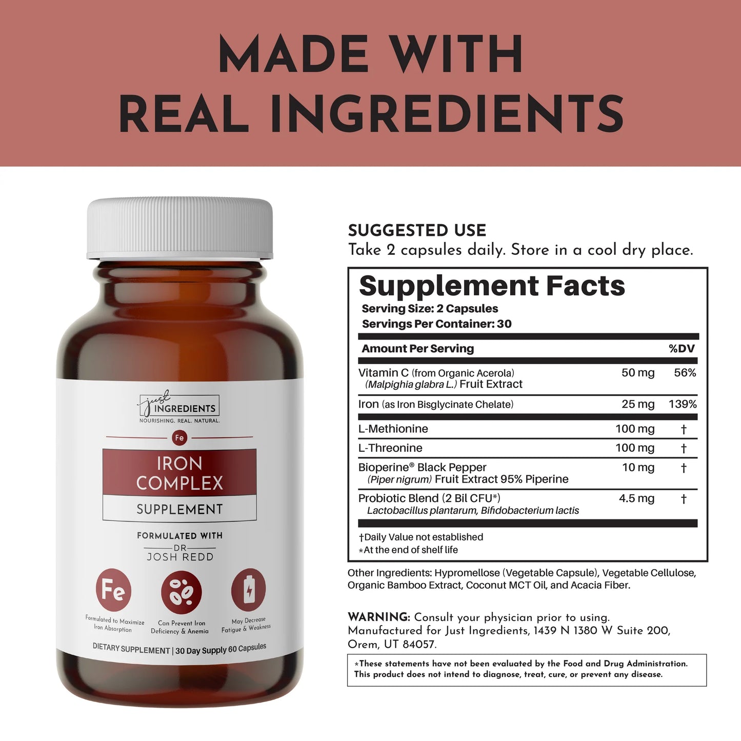 Iron Complex, 60 Capsules, Just Ingredients