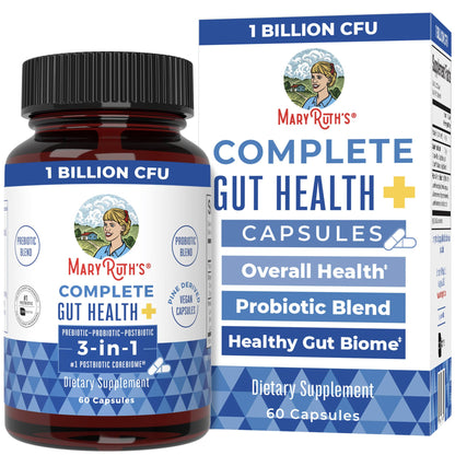 Complete Gut Health, 3-in-1 Prebiotic + Probiotic + Postbiotics, 60 Capsules, MaryRuth Organics