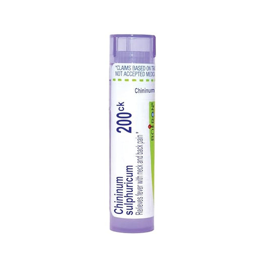Chininum Sulphuricum 200CK, Homeopathic Medicine to Relieve Fever With Neck And Back Pain, Boiron, 80 Pills (Pill Size #40)