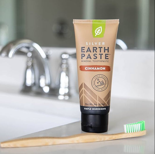 Silver Earth Paste, Mineral Toothpaste, Cinnamon, 4oz, Redmond Life