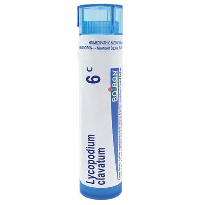 Lycopodium Clavatum 6C, 30C, 200CK, 1M, Homeopathic Medicine for Bloated Abdomen Improved by Passing Gas, Boiron, 80 Pills (Pill Size #40)