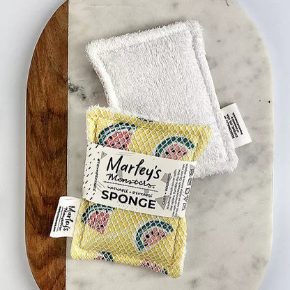 Washable Sponge - White & Surprise Print, Marley's Monsters
