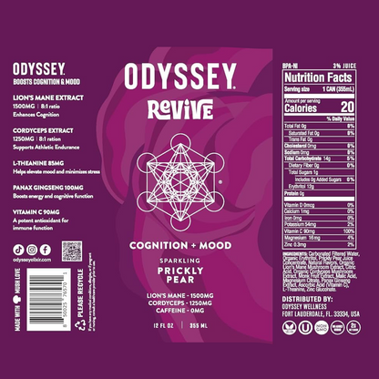 Prickly Pear Revive Sparkling COGNITION + MOOD Drink, Odyssey