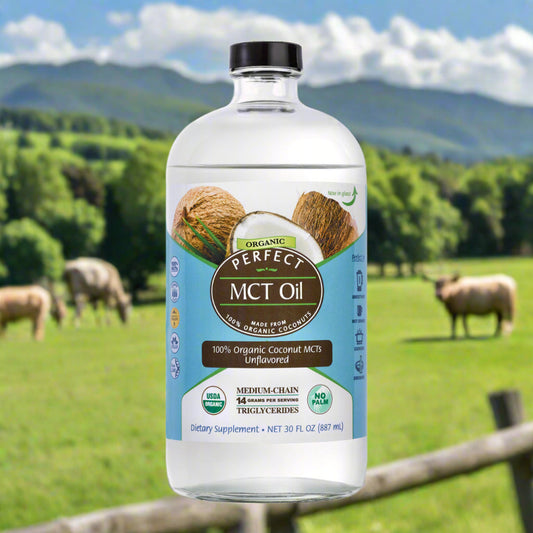 Perfect MCT Oil, 100% Organic Coconut MCTs, 30oz, Perfect Supplements