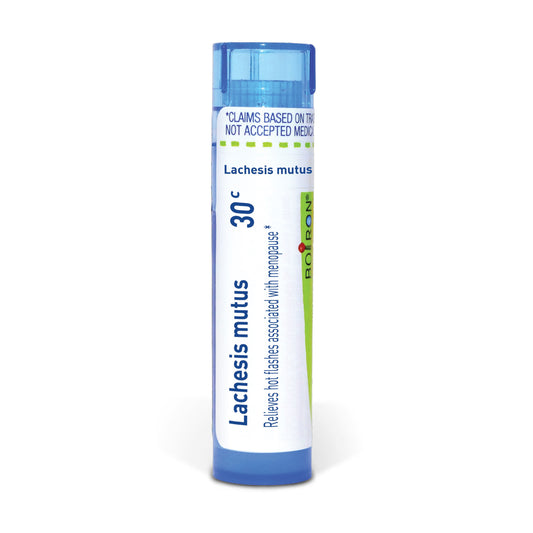 Lachesis Mutus 6C, 30C, 200CK, 1M, Homeopathic Medicine for Relief of Hot Flashes Associated with Menopause, Boiron, 80 Pills (Pill Size #40)