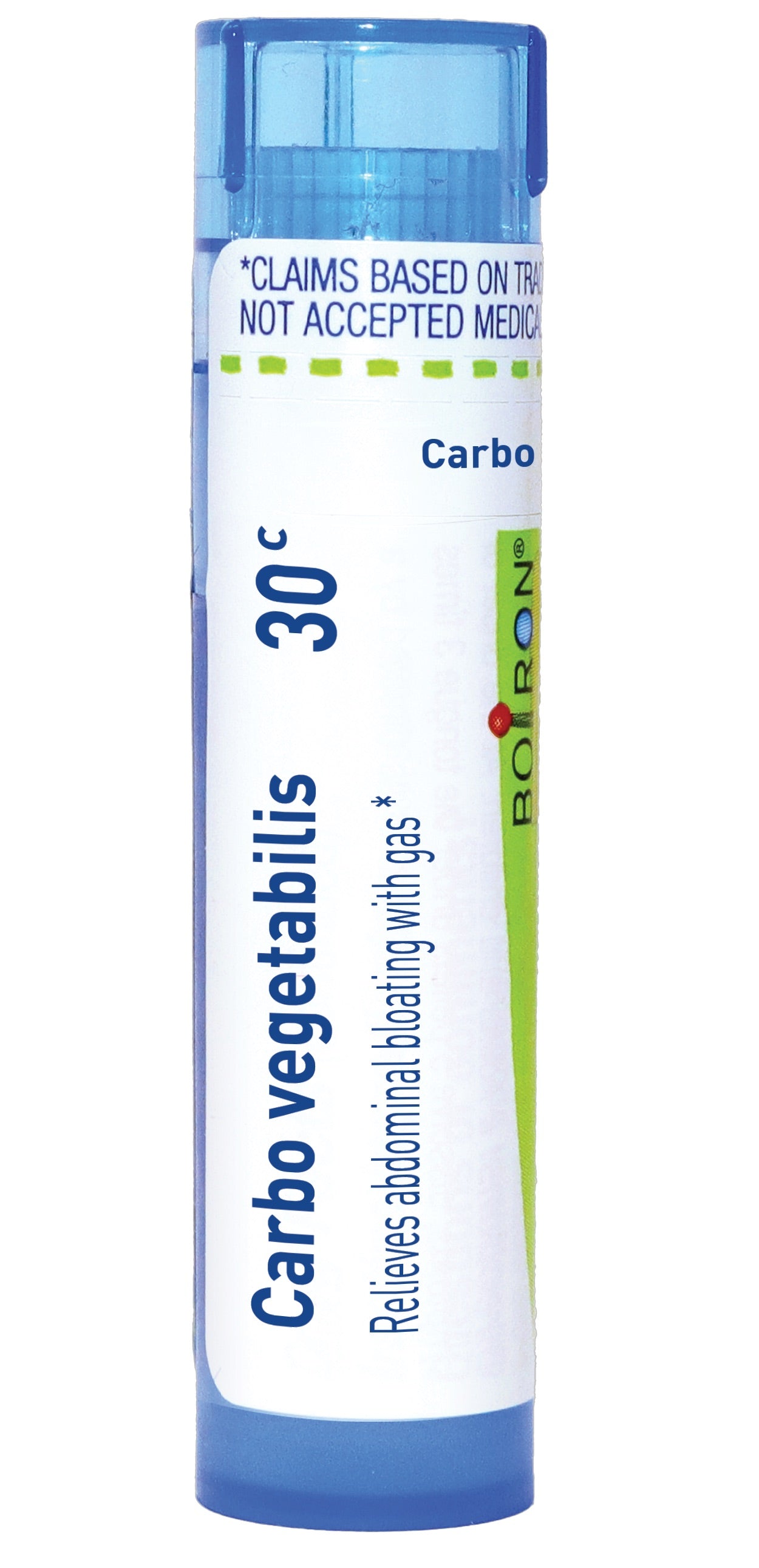 Carbo Vegetabilis, Homeopathic Medicine for Abdominal Bloating with Gas, Boiron, 80 Pills (Pill Size #40)