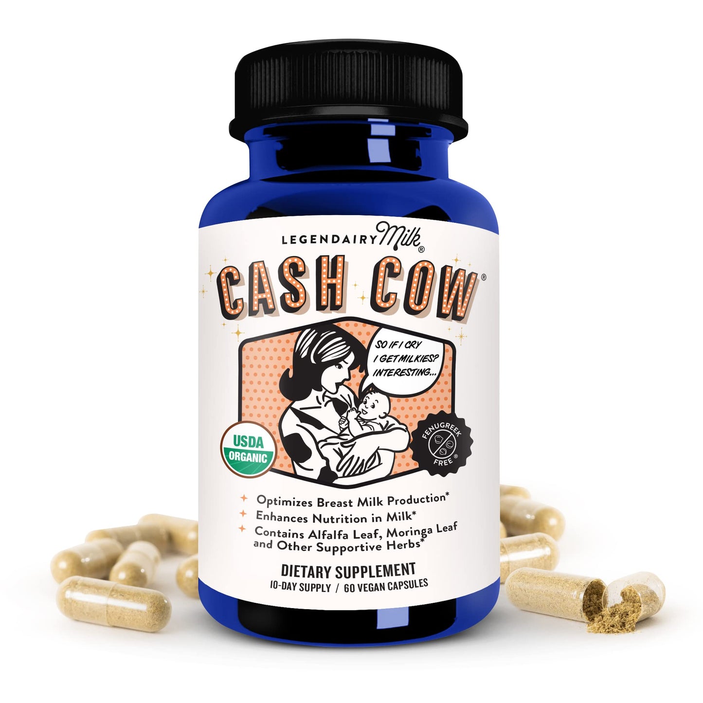 Cash Cow, 60 Vegan Capsules, USDA Organic, Legendairy Milk