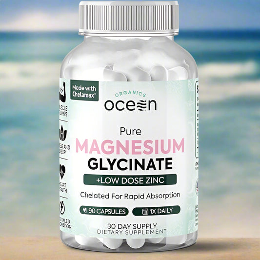 Pure Magnesium Glycinate + Low Dose Zinc, 90 Capsules, Organics Ocean