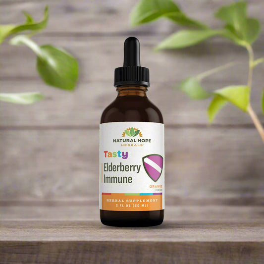 Tasty Elderberry Immune, Orange Flavor, 2oz, Natural Hope Herbals