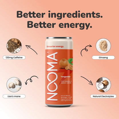 Performance Energy Drinks - Tangerine, 12oz, NOOMA