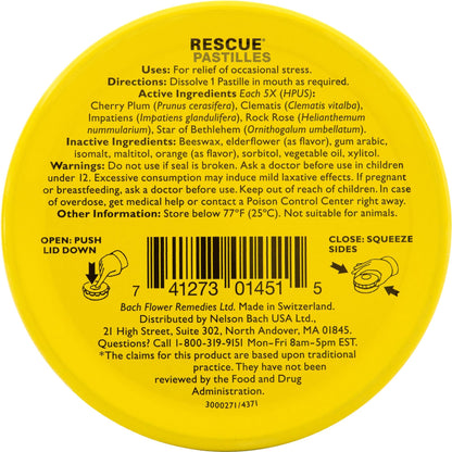Rescue Pastilles, Natural Stress Relief, 35 Pastilles, Bach