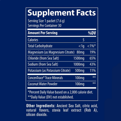 ZEROLyte Electrolyte + Coconut Water, 30 Stick Packs, Trace Minerals