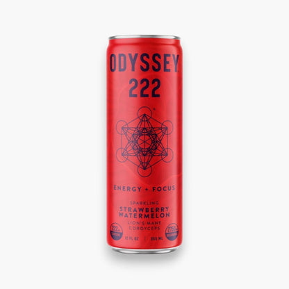 Strawberry Watermelon Sparkling Mushroom Energy Drink, ENERGY + FOCUS, Odyssey