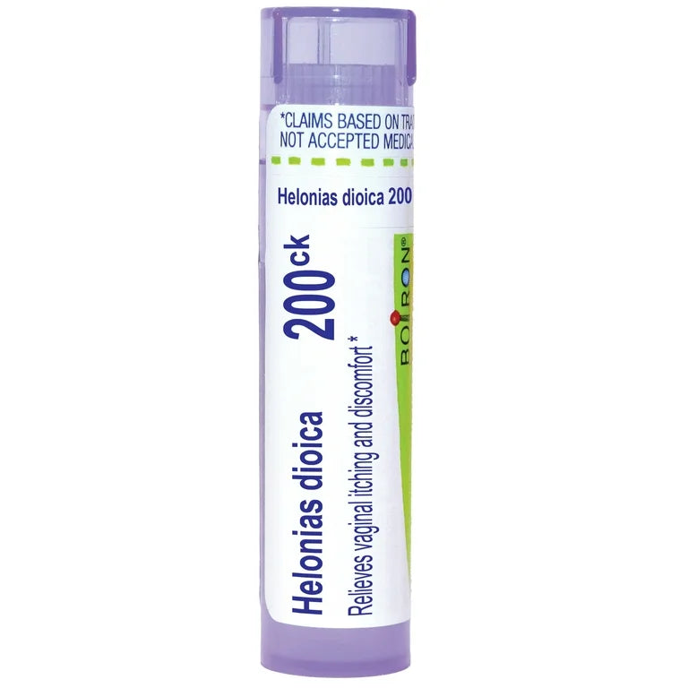 Helonias Dioica 30C, 200CK, Homeopathic Medicine for Vaginal Itching & Discomfort, Boiron, 80 Pills (Pill Size #40)