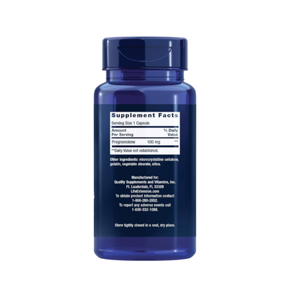 Pregnenolone - Promotes memory health & brain plasticity, 100 Capsules, Life Extension