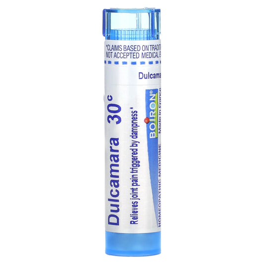 Dulcamara 30C, 200CK, Homeopathic Medicine for Joint Pain Triggered by Dampness, Boiron, 80 Pills (Pill Size #40)