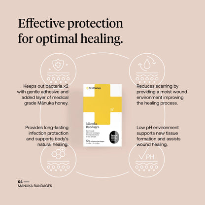 Manuka Bandages, 12ct, First Honey