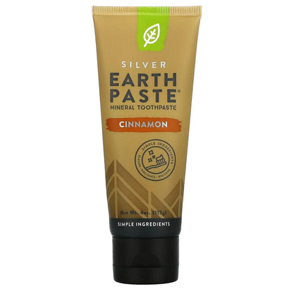 Silver Earth Paste, Mineral Toothpaste, Cinnamon, 4oz, Redmond Life