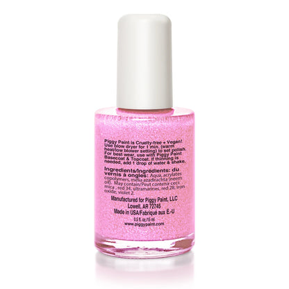 Tickled Pink - Glitter Light Pink Nail Polish, 0.5oz, Piggy Paint