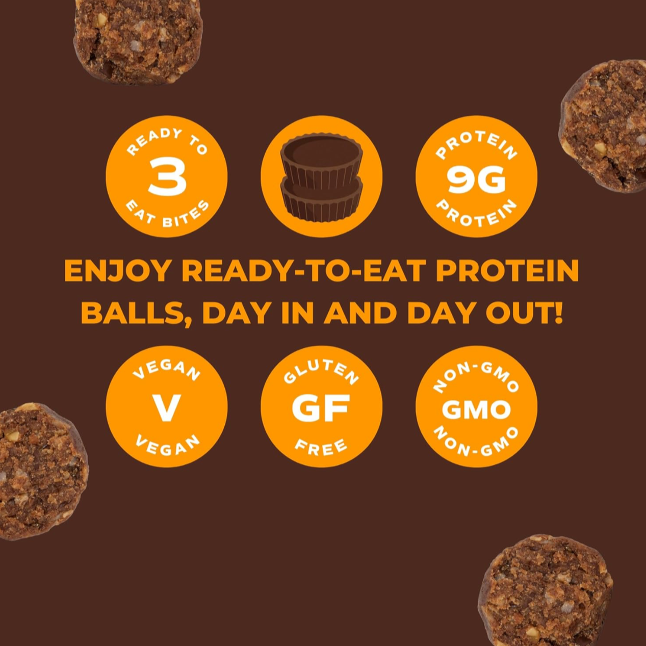 Peanut Butter Cup Protein Balls, Grab & Go, 1.5 oz, Protein Power Ball