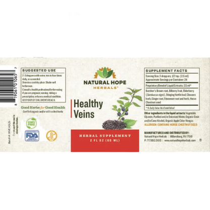 Healthy Veins, Revitalizing Vein Health, 2oz, Natural Hope Herbals