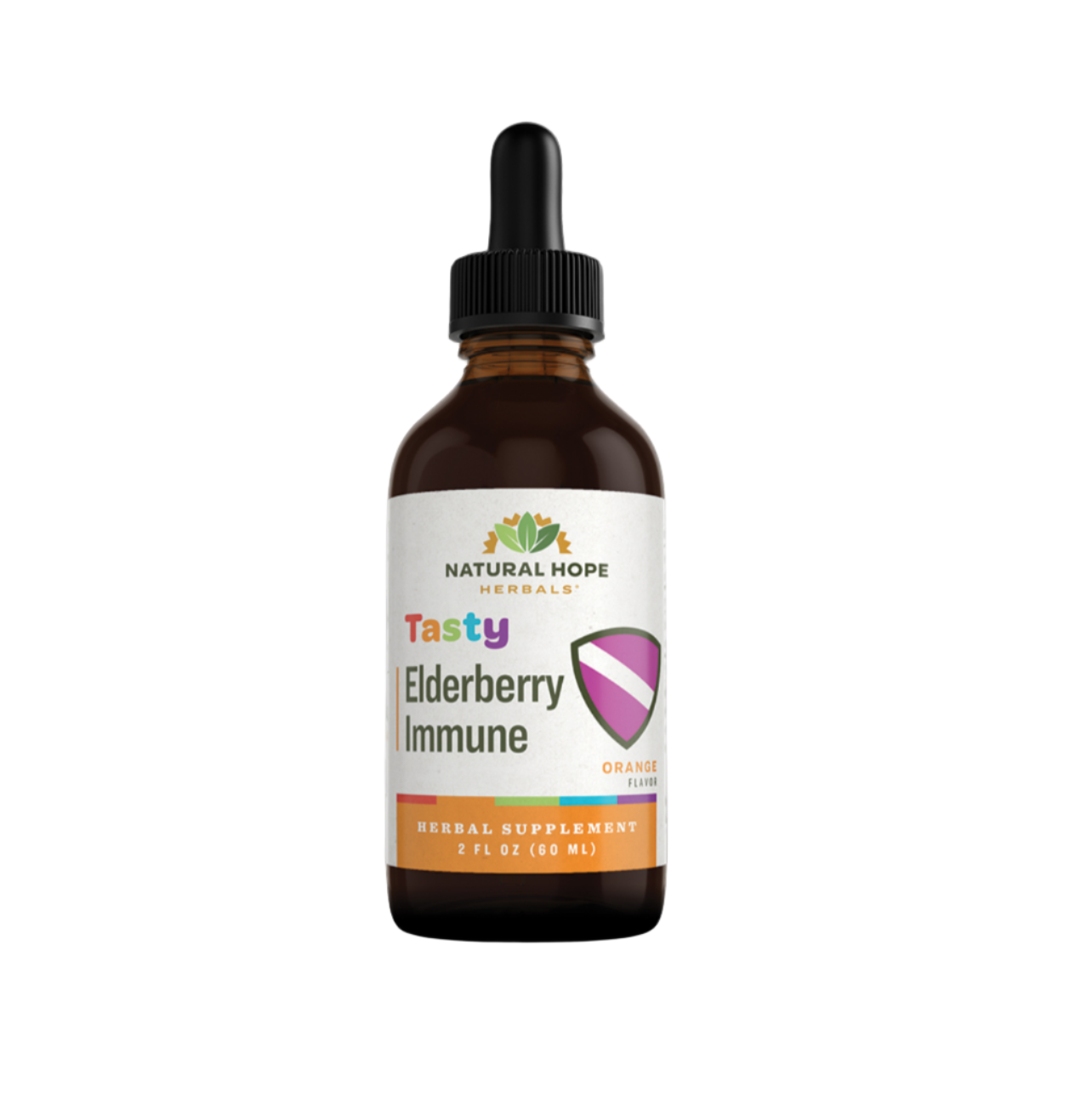 Tasty Elderberry Immune, Orange Flavor, 2oz, Natural Hope Herbals