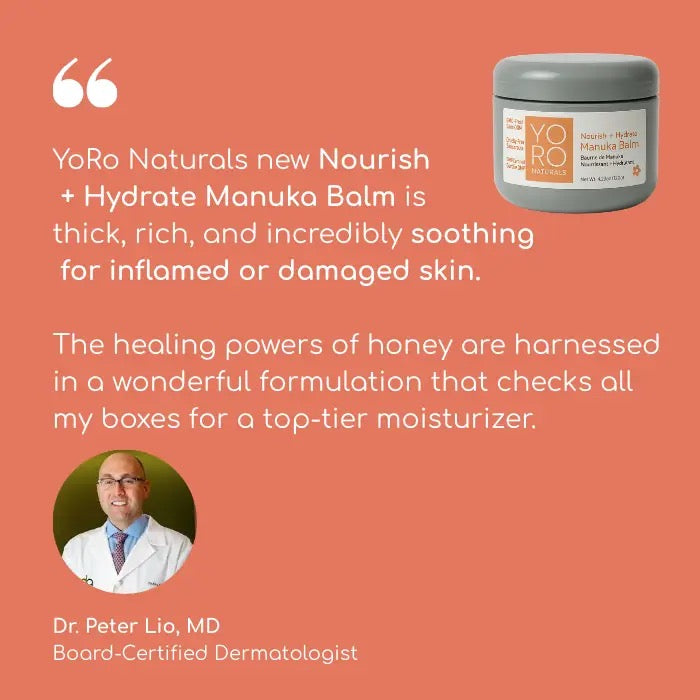 Natural Manuka Honey Balm - For Eczema, Sensitive and Dry Skin, 2-4oz, YoRo Naturals