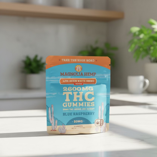 Hemp-Derived THC + CBD Gummies, 20mg THC + 500mg CBD, 5ct, Magnolia Hemp