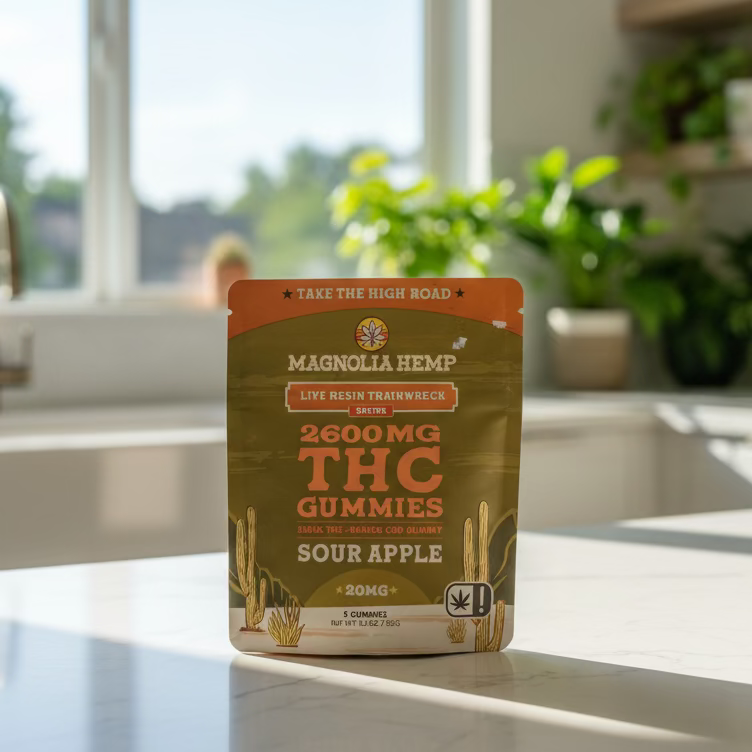 Hemp-Derived THC + CBD Gummies, 20mg THC + 500mg CBD, 5ct, Magnolia Hemp