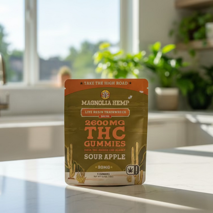 Hemp-Derived THC + CBD Gummies, 20mg THC + 500mg CBD, 5ct, Magnolia Hemp