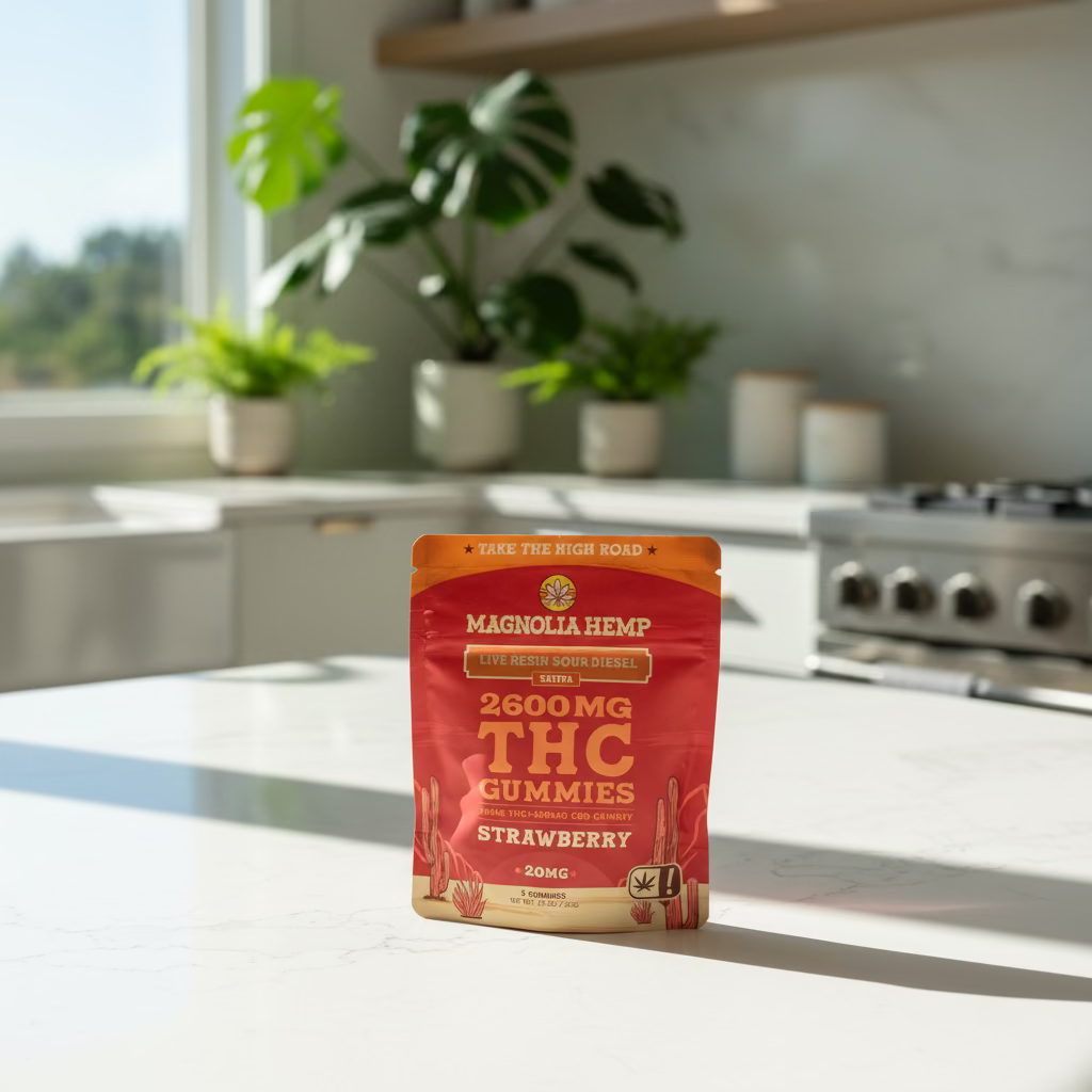 Hemp-Derived THC + CBD Gummies, 20mg THC + 500mg CBD, 5ct, Magnolia Hemp