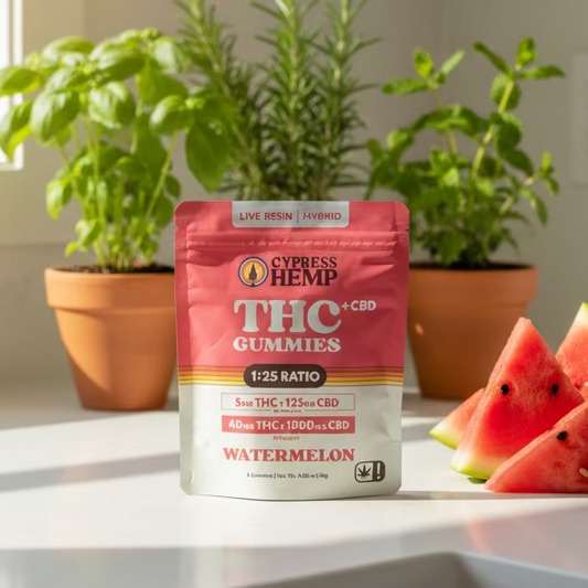 Hemp-Derived THC + CBD Gummies, 5mg THC + 125mg CBD, 5ct, Cypress Hemp