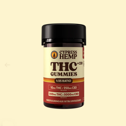 Hemp-Derived THC + CBD Gummies, 10mg THC + 250mg CBD