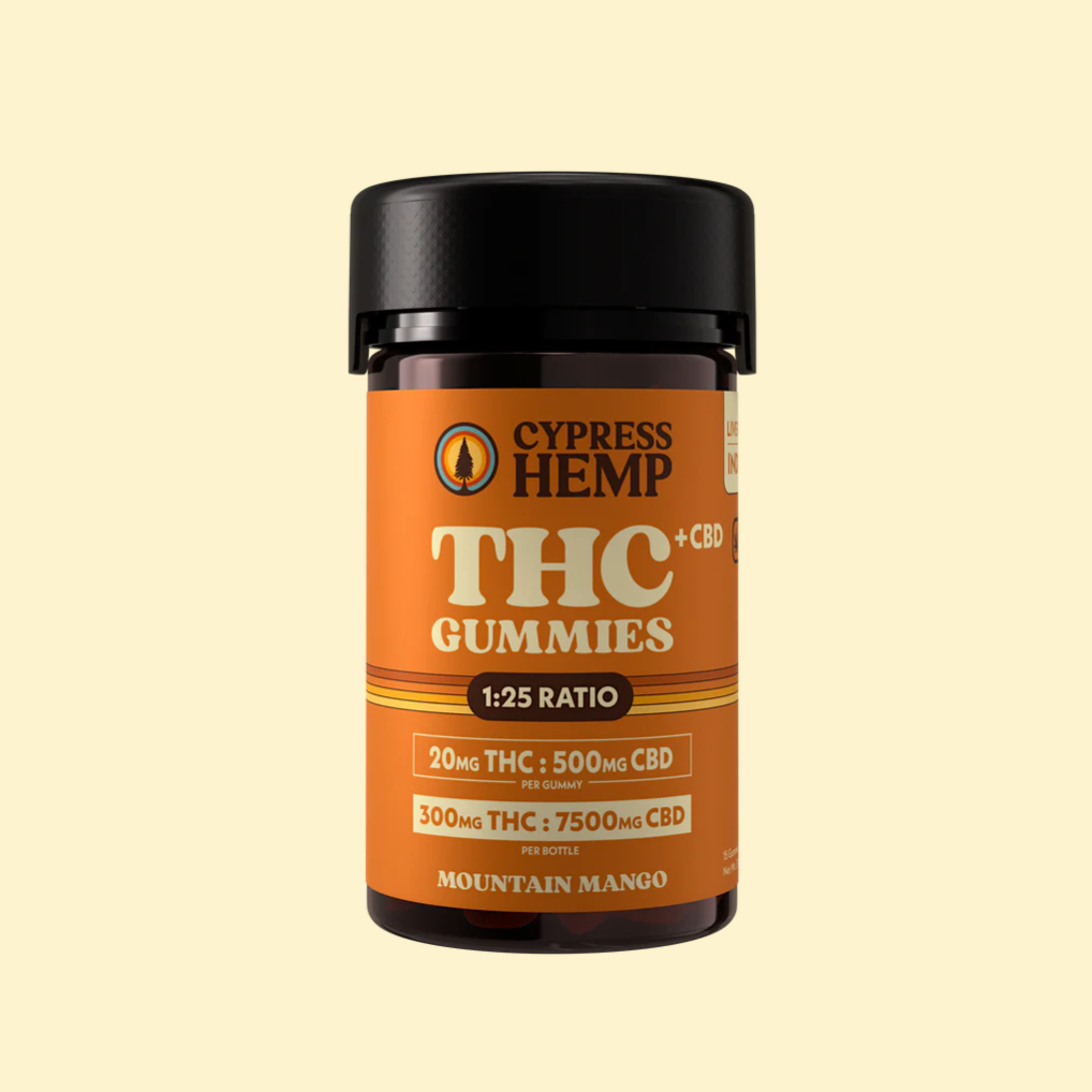 Hemp-Derived THC + CBD Gummies, 20mg THC + 500mg CBD
