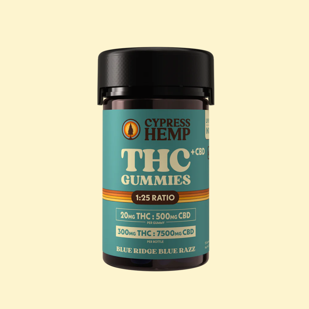 Hemp-Derived THC + CBD Gummies, 20mg THC + 500mg CBD