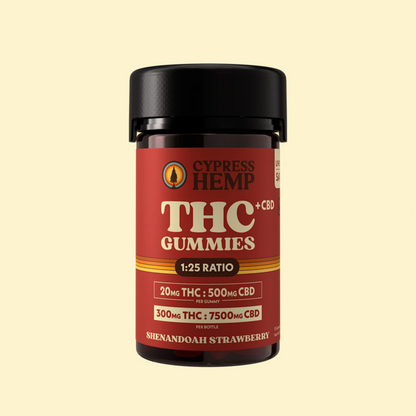 Hemp-Derived THC + CBD Gummies, 20mg THC + 500mg CBD