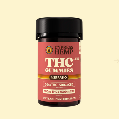 Hemp-Derived THC + CBD Gummies, 20mg THC + 500mg CBD