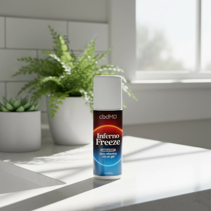 Inferno Freeze, Cool & Hot Pain Relieving Roll-On Gel, 3oz, cbdMD